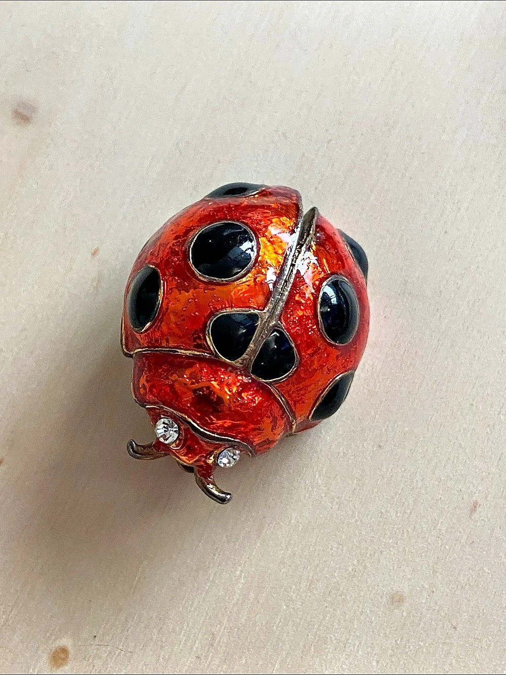 Ladybug Brooch in Red & Black vintage